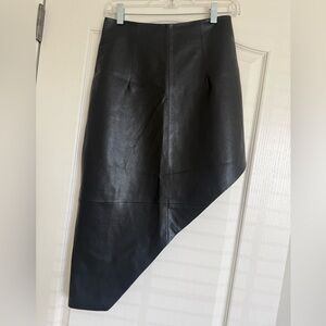 AS by DF Black Leather Asymmetrical Skirt NWT!
